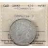 Image 1 : 50-cent 1892 Obverse 3 ICCS VF30