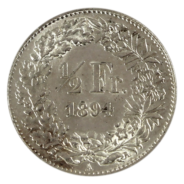Switzerland Silver 1894A 1/2 Franc UNC+