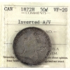 Image 1 : 50-cent 1872H Inverted A/V ICCS VF20