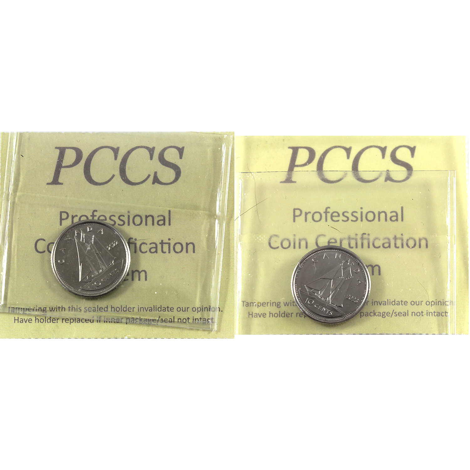 10-cent 2022 & 2023 PCCS (Professional Coin Certification System) MS65 ...