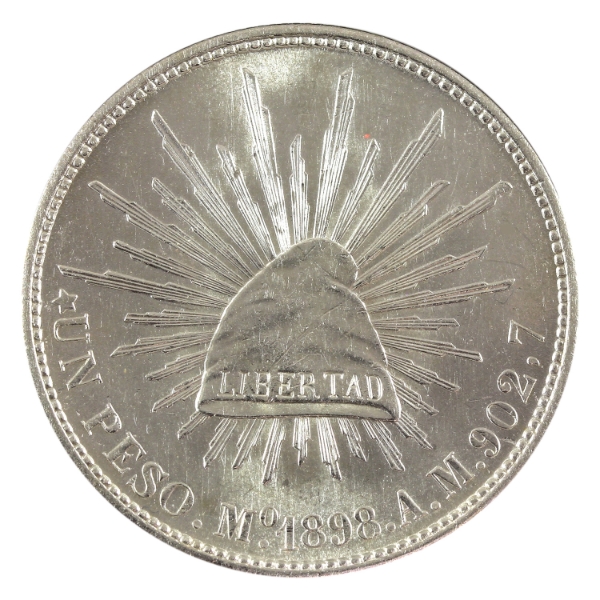 Mexico Silver 1898MO Peso B.U.