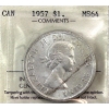 Silver $1 1957 ICCS MS64
