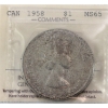 Silver $1 1958 ICCS MS65