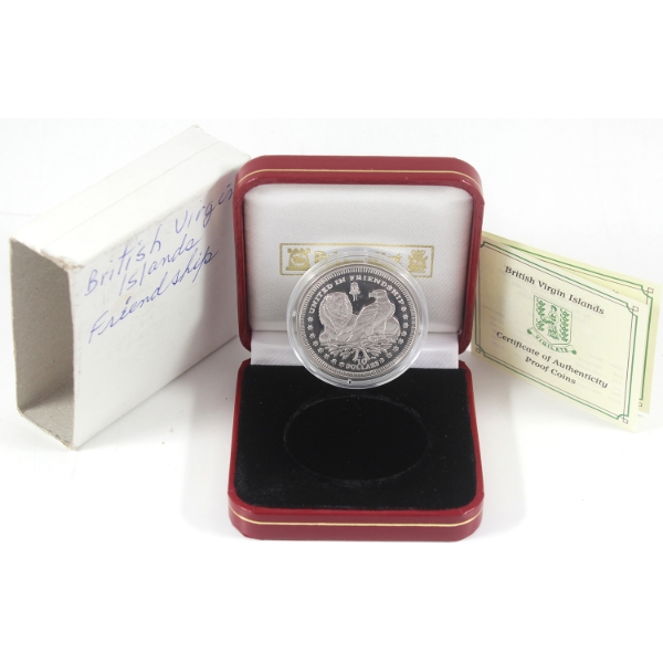 British Virgin Islands Silver 2007 $10 United in Friendship 28.28g .925 Fine Silver Coin