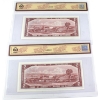 Image 2 : 2x BC-38bA 1954 $2 Modified Portrait Consecutive BCS UNC60 Original Beattie-Rasminsky Replacements