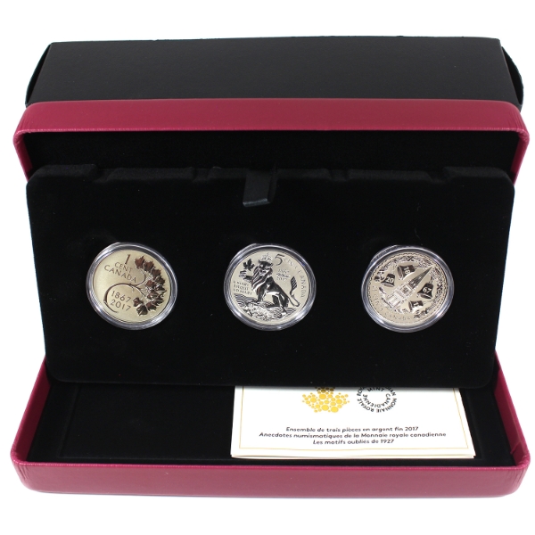 2017 RCM Coin Lore - The Forgotten 1927 Designs 3-Coin Silver Set (Tax Exempt)