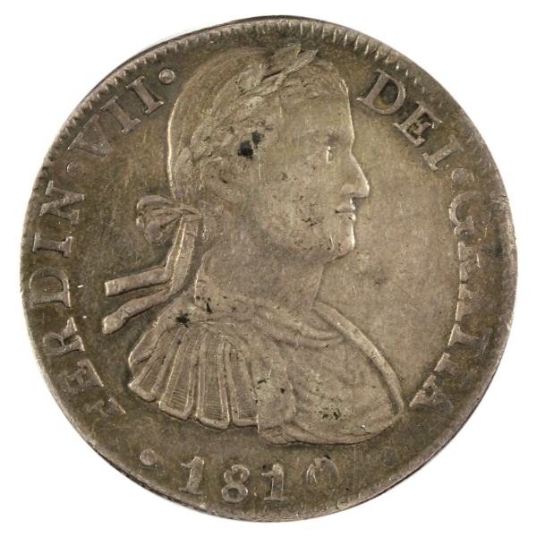 Mexico Silver 1810MOHJ 8 Reales VF-EF