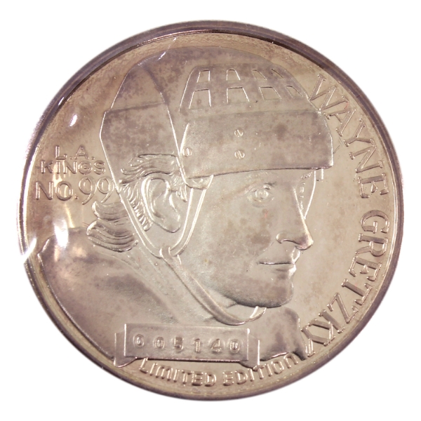 All Time NHL Leading Scorer-Wayne Gretzky 1oz .999 Silver Medal (Tax Exempt)