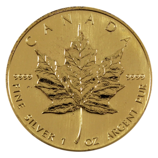 1oz 2004 $5 Gold Plated SML .9999 Fine Silver (Tax Exempt)