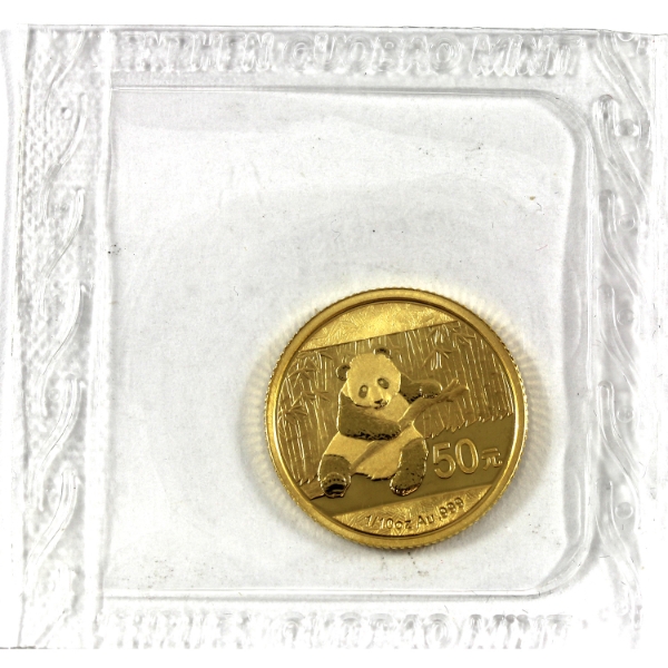 1/10oz China Gold 2014 50 Yuan Panda .999 Fine Gold Coin (Tax Exempt)