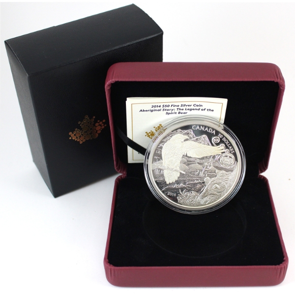 2014 $50 Aboriginal Story: The Legend of the Spirit Bear Fine Silver Coin (Tax Exempt)