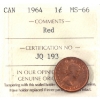 Image 1 : 1-cent 1964 ICCS MS66 Red