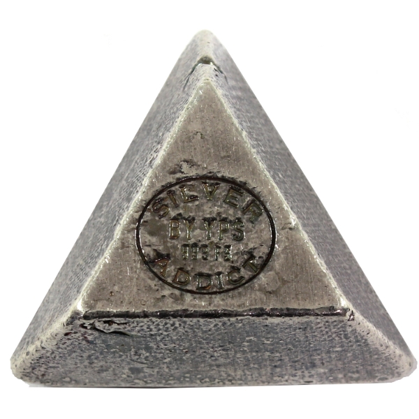 4oz YPS 'Addict' 3D Triangle .999 Fine Silver Poured Art Bar (Tax Exempt)