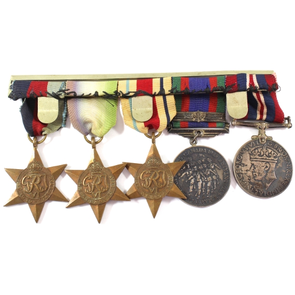 1939-1945 War Medals Named: Robert Nelson. 5pcs.