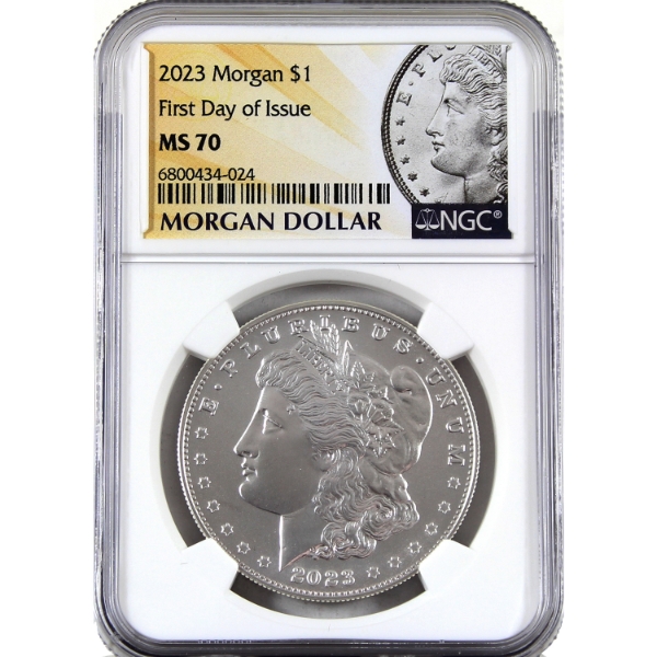 USA Silver 2023 Morgan Dollar First Day of Issue NGC MS70