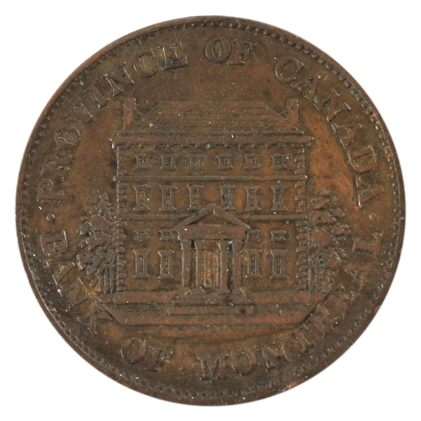 BR-527 CH# PC-1A2 1842 Province of Canada Bank of Montreal Half Penny Bank Token EF45
