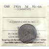 Image 1 : 5-cent 1924 ICCS MS64 