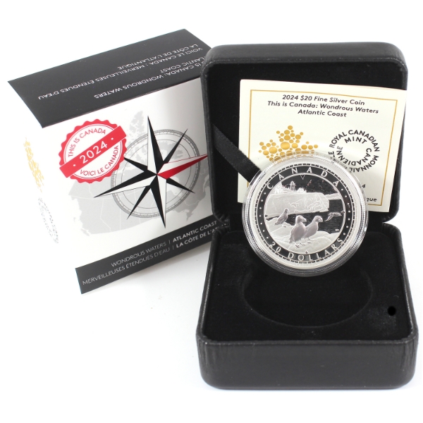 2024 $20 This is Canada: Wondrous Waters Atlantic Coast .9999 Fine Silver Coin (Tax Exempt)