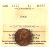 Image 1 : 1-cent 1940 ICCS MS65 Red
