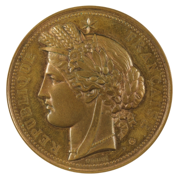 France 1878 Third Republic Paris Universal Exposition Medal 61.17g-Bronze, 50mm