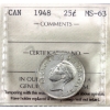 Image 1 : 25-cent 1948 ICCS MS63