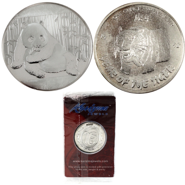 2oz 10g Lot Total! World 1998-2015 .999 Silver Coins. 3pcs. (Tax Exempt)