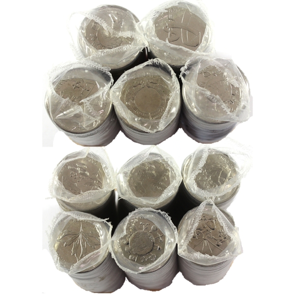 11x 25-cent 2000 Millennium Original Rolls of 40pcs. 11 Rolls.