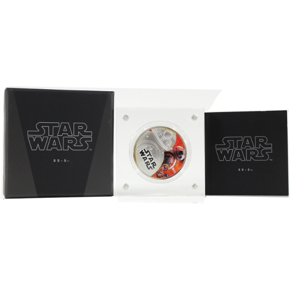 Niue Silver 2016 $2 Star Wars BB-8 1oz .999 Fine Silver Proof Coloured Coin (Tax Exempt)