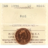 Image 1 : 1-cent 1994 ICCS MS66 Red