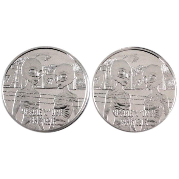 2x 1oz Osborne Mint Area 51 'They're Here' .999 Fine Silver Rounds. 2pcs (Tax Exempt)