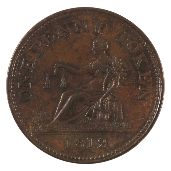 CH# LC-47D3 Lower Canada 1812 Penny Tiffin Token EF