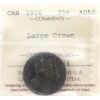 25-cent 1906 Large Crown ICCS AU50