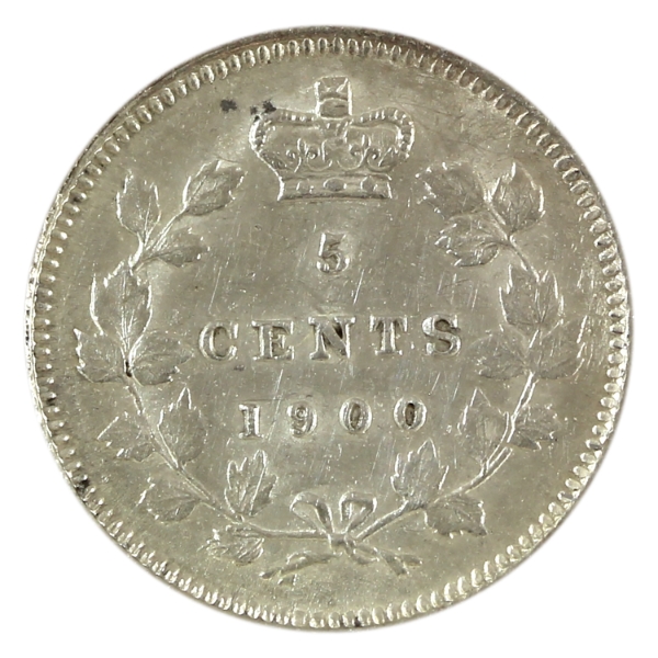 5-cent 1900 Oval 0's AU-UNC