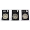 Image 2 : USA 1894, 1895 & 1896 Silver Morgan Dollars in Bradford Authenticated VG Collector's Edition Holders