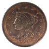 Image 1 : USA 1850 Braided Hair Cent AU-UNC (impaired)