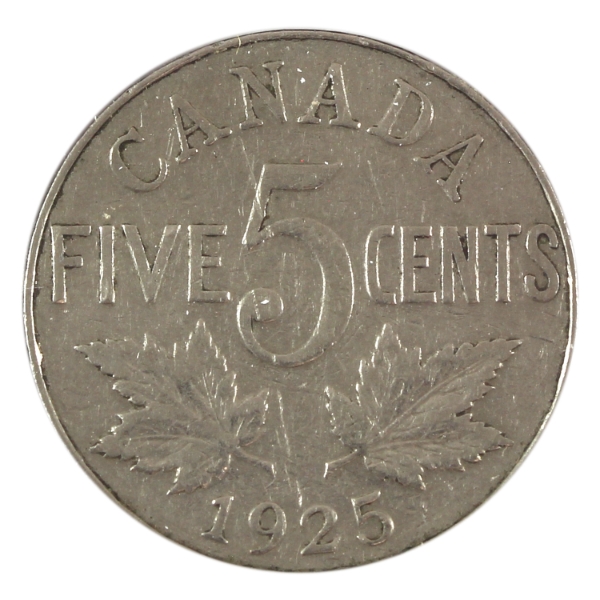 5-cent 1925 F (scratched)