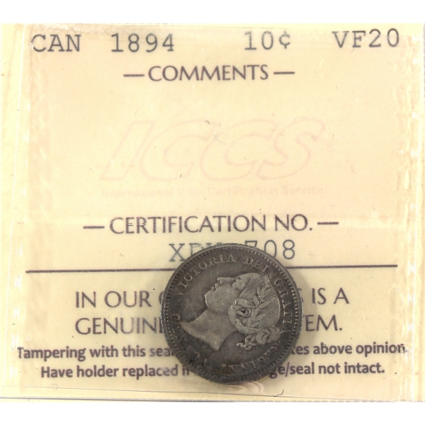 10-cent 1894 ICCS VF20