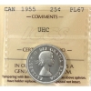 Image 1 : 25-cent 1955 ICCS PL67 Ultra Heavy Cameo