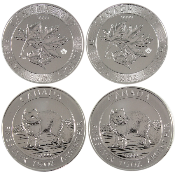 4x 1.5oz 2014 & 2019 $8 Assorted .9999 Fine Silver Coins. 4pcs (Tax Exempt)