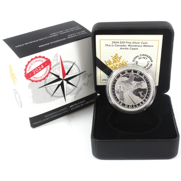 2024 $20 This is Canada: Wondrous Waters - Arctic Coast 1oz .9999 Fine Silver Coin (Tax Exempt)