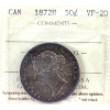 50-cent 1872H ICCS VF20