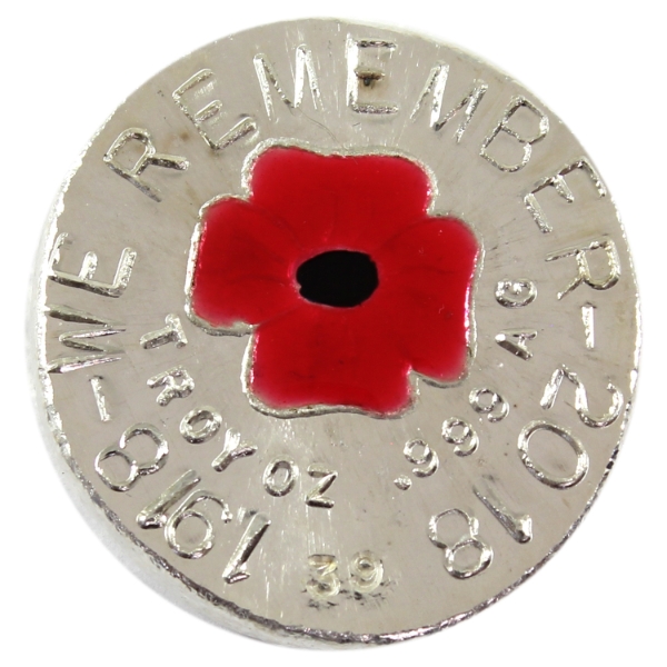 1oz Beaver Bullion/Canadian Coin News 2018 100th Ann. of the End of WWII .999 Fine Silver Round