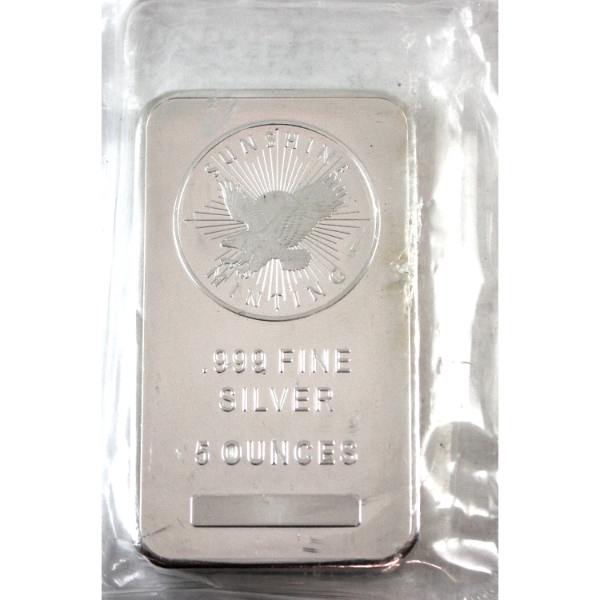 5oz Sunshine Mint .999 Fine Silver Bar (Tax Exempt)