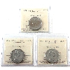 Image 1 : 50-cent 1968 Missing 'A', 1972 Missing 'A' & 1973 Missing 'AD' ICCS MS63. 3pcs.