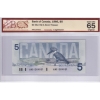 Image 1 : RADAR BC-56c-i-N1-iii 1986 $5 4 Digit RADAR BCS GEM UNC65 Original Bonin-Thiessen SN: AND1204021 