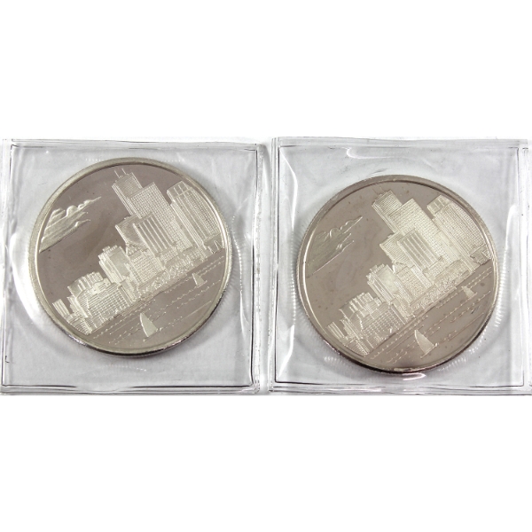 2x 1oz MLB Toronto '91 All-Star Game .999 Fine Silver Rounds. 2pcs (Tax Exempt)