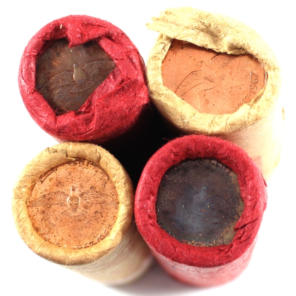 1967 1-cent Rolls of 50pcs. 4 Rolls.