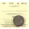 Image 1 : 5-cent 1930 ICCS MS63