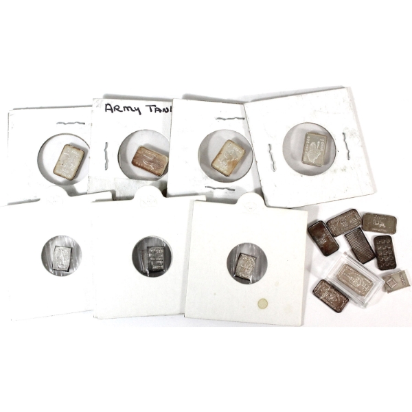 16x 1g Various Designs .999 Fine Silver Bars. 16pcs (Tax Exempt)