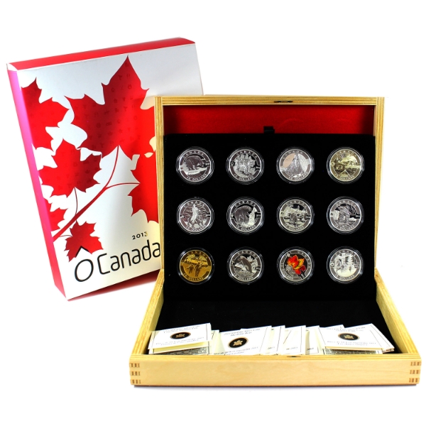 2013 O Canada $10 12-Piece 1/2oz .9999 Fine Silver Set with Deluxe Box (Tax Exempt)